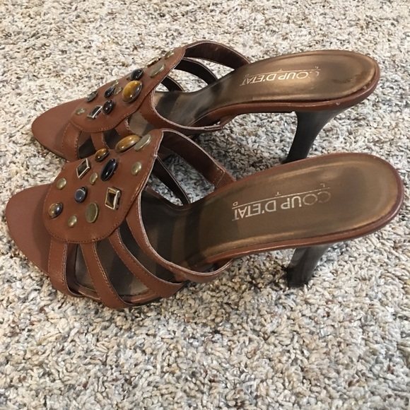 Coup D’Etat Brown Leather Sandals - Picture 6 of 11